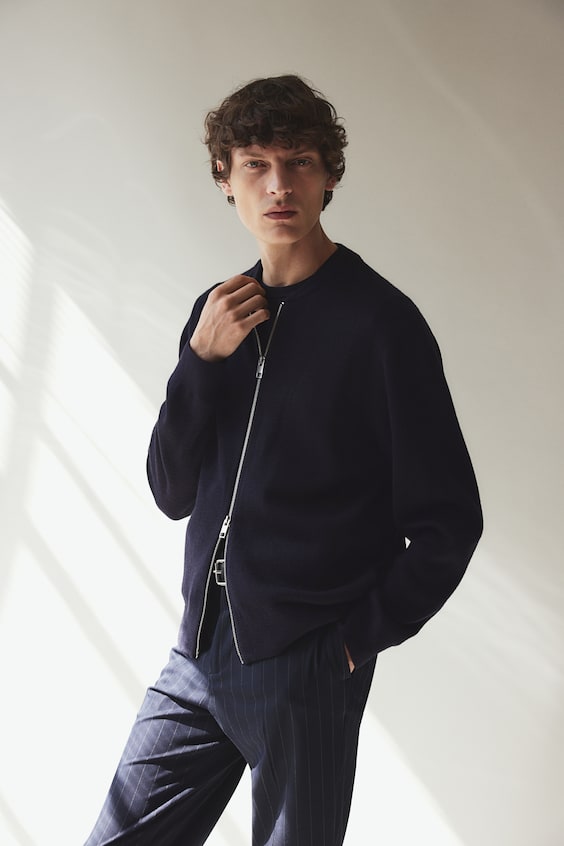 HM Feinstrick-Cardigan im Pilotenlook in Slim Fit Speichern exportieren