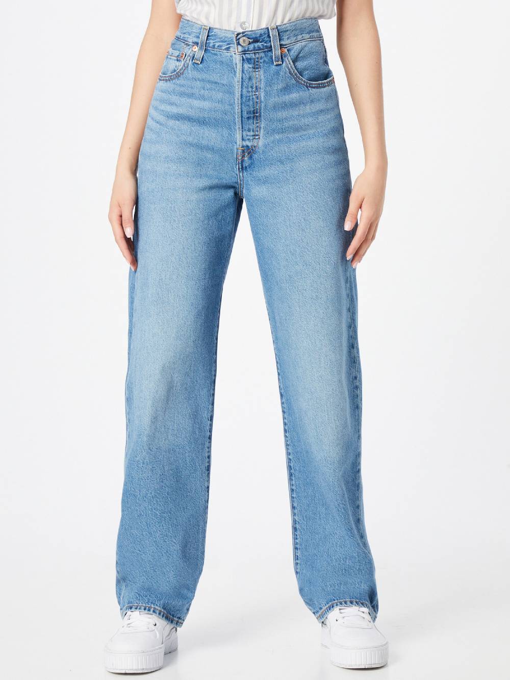 LEVI'S ® Regular Jeans 'Ribcage Straight Ankle Jeans' in Blue Denim Outlet