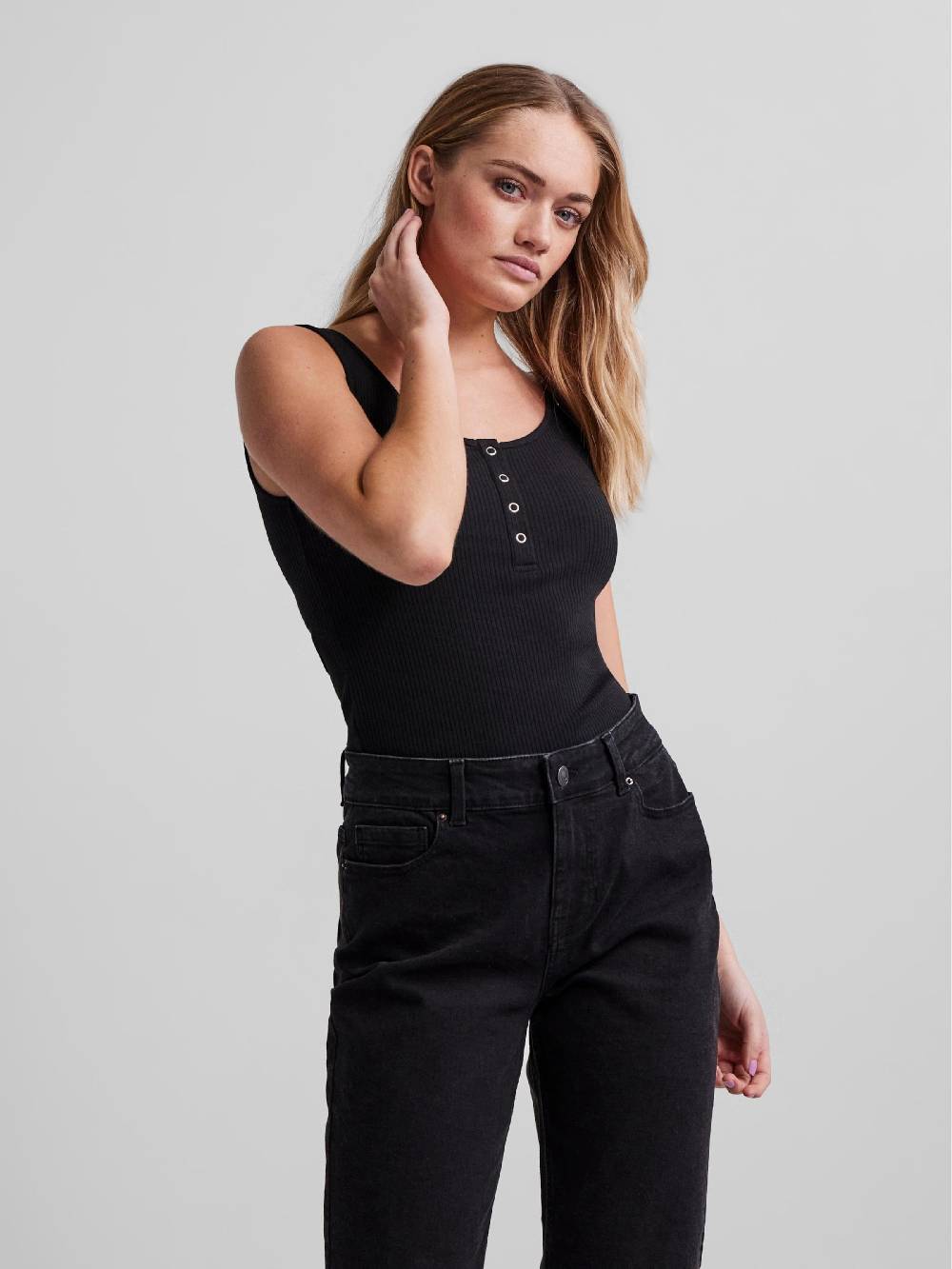 PIECES Top 'Kitte' in Black Sonderangebot