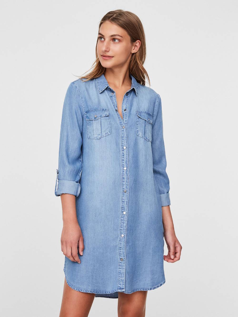 VERO MODA Shirt Dress 'VMSilla' in Blue Denim Exklusivangebot