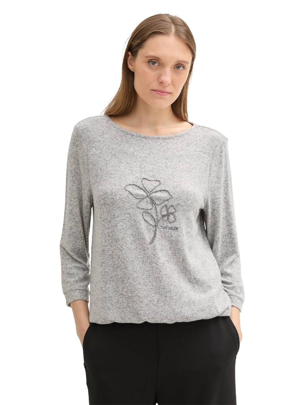 TOM TAILOR Shirt in Mottled Grey Begrenzte Freigabe