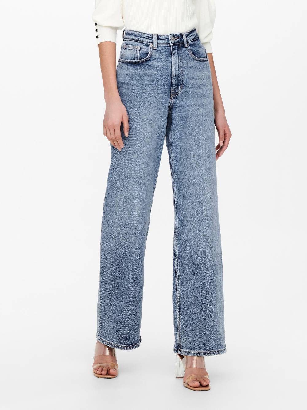 ONLY Wide leg Jeans 'ONLJuicy' in Blue Denim Sonderangebot der Fabrik