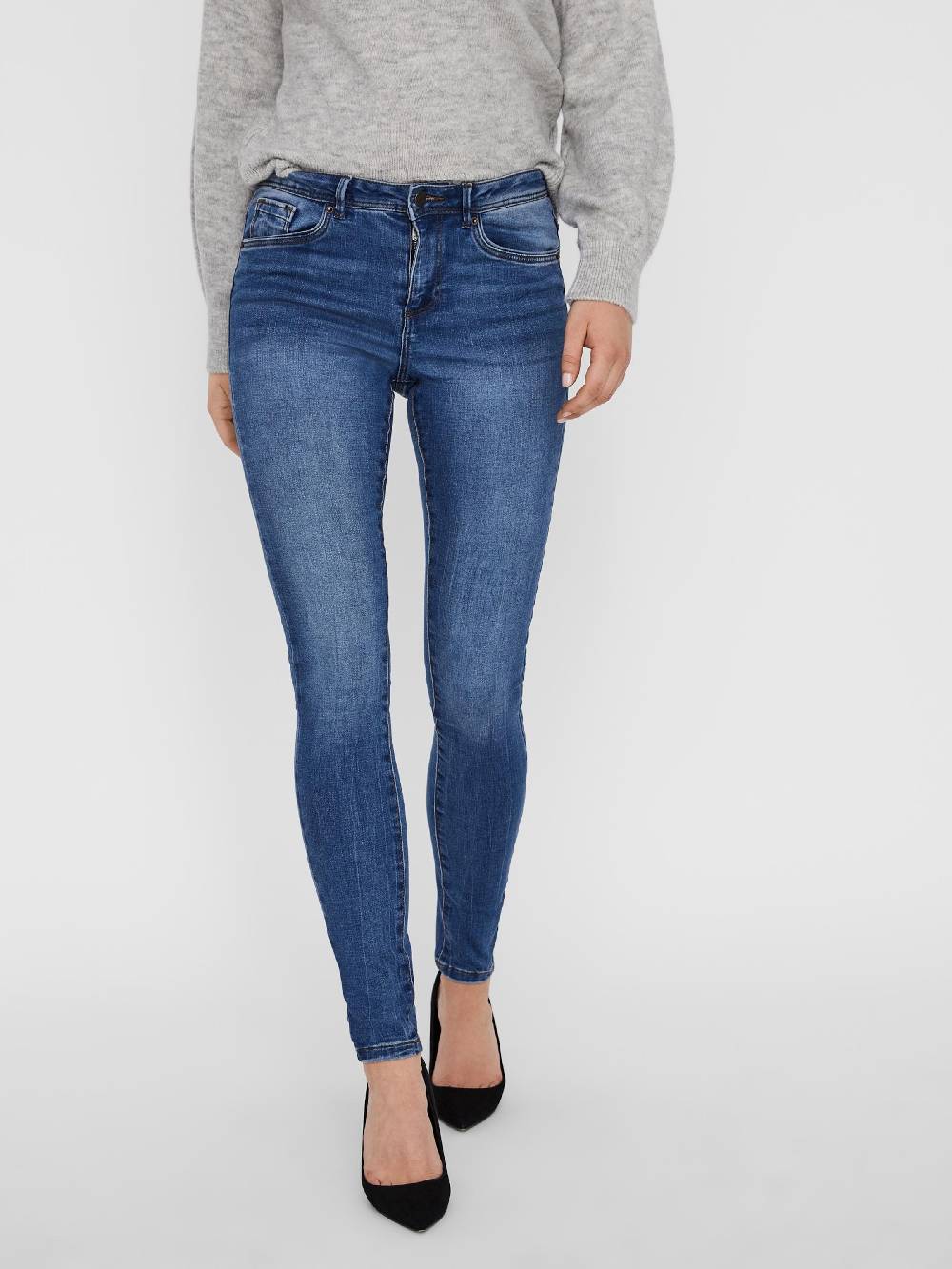 VERO MODA Skinny Jeans 'VMTanya' in Blue Denim Discount Store für neue Produkte