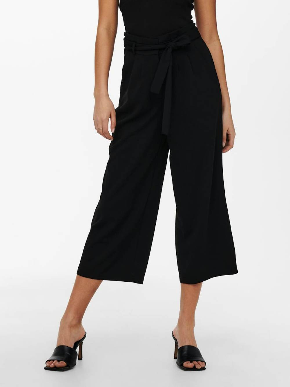 JDY Wide leg Pleat-Front Pants in Black Saisonschlussverkauf