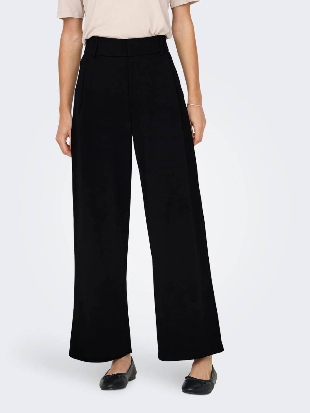 JDY Wide leg Pants 'JDYGeggo' in Black Weihnachtsangebot
