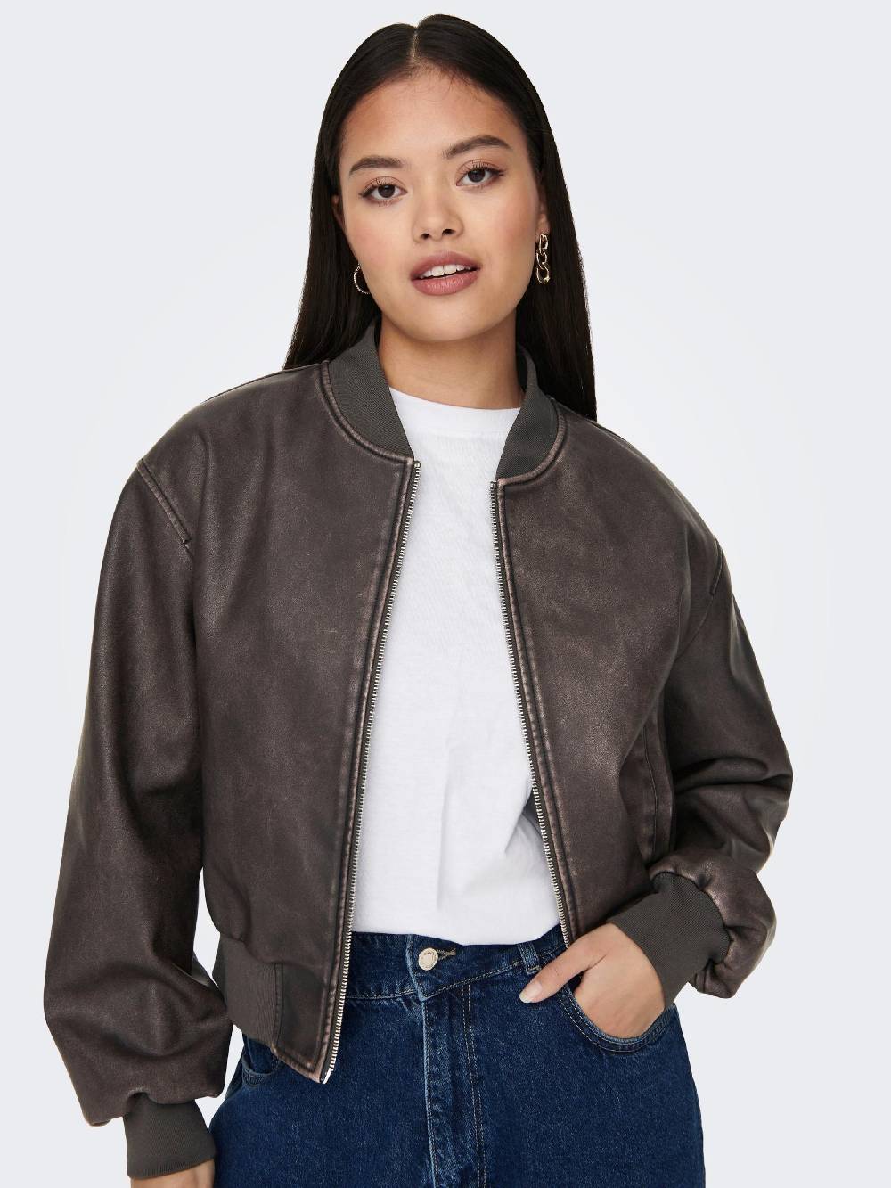 ONLY Between-Season Jacket 'Jane' in Chestnut Brown Große Rabatte