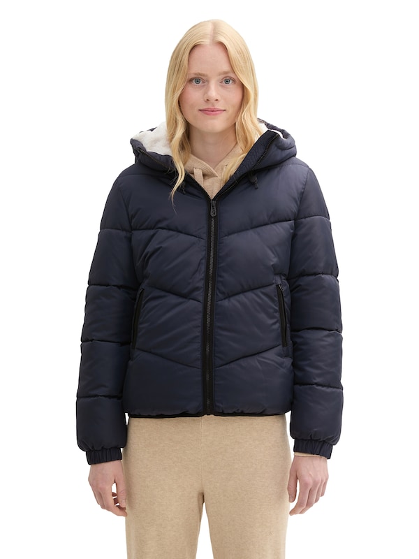 TOM TAILOR DENIM Winter Jacket in Dark Blue Tiefpreis