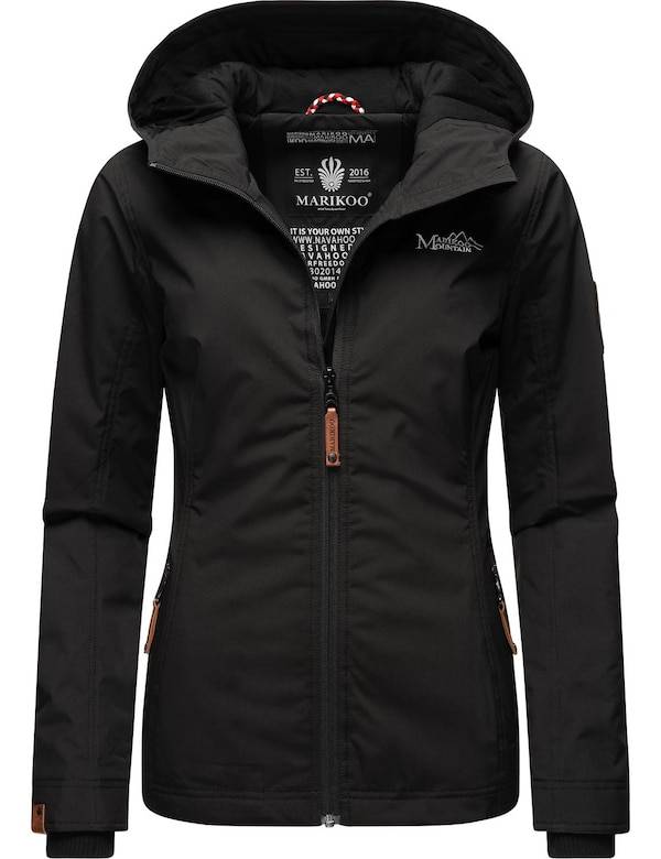 MARIKOO Between-Season Jacket 'Brombeere' in Black Kostenlose Rückgabe