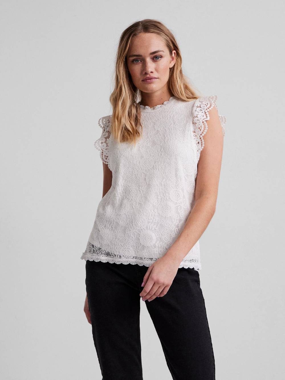 PIECES Blouse 'PCOLLINE' in White Bis zu 60% Rabatt