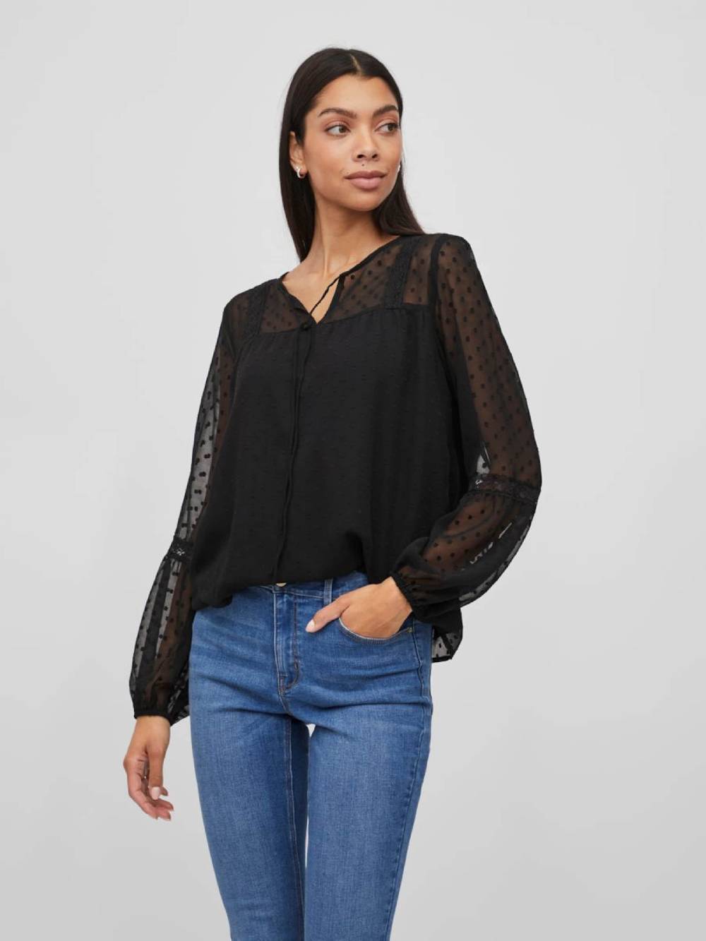 VILA Blouse 'VIEdee' in Black Riesige Rabatte