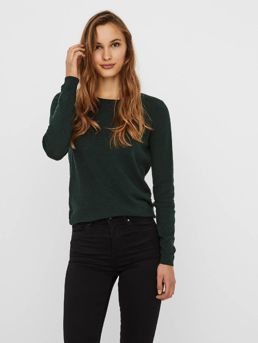 VERO MODA Sweater 'VMCare' in Emerald Blitzangebot
