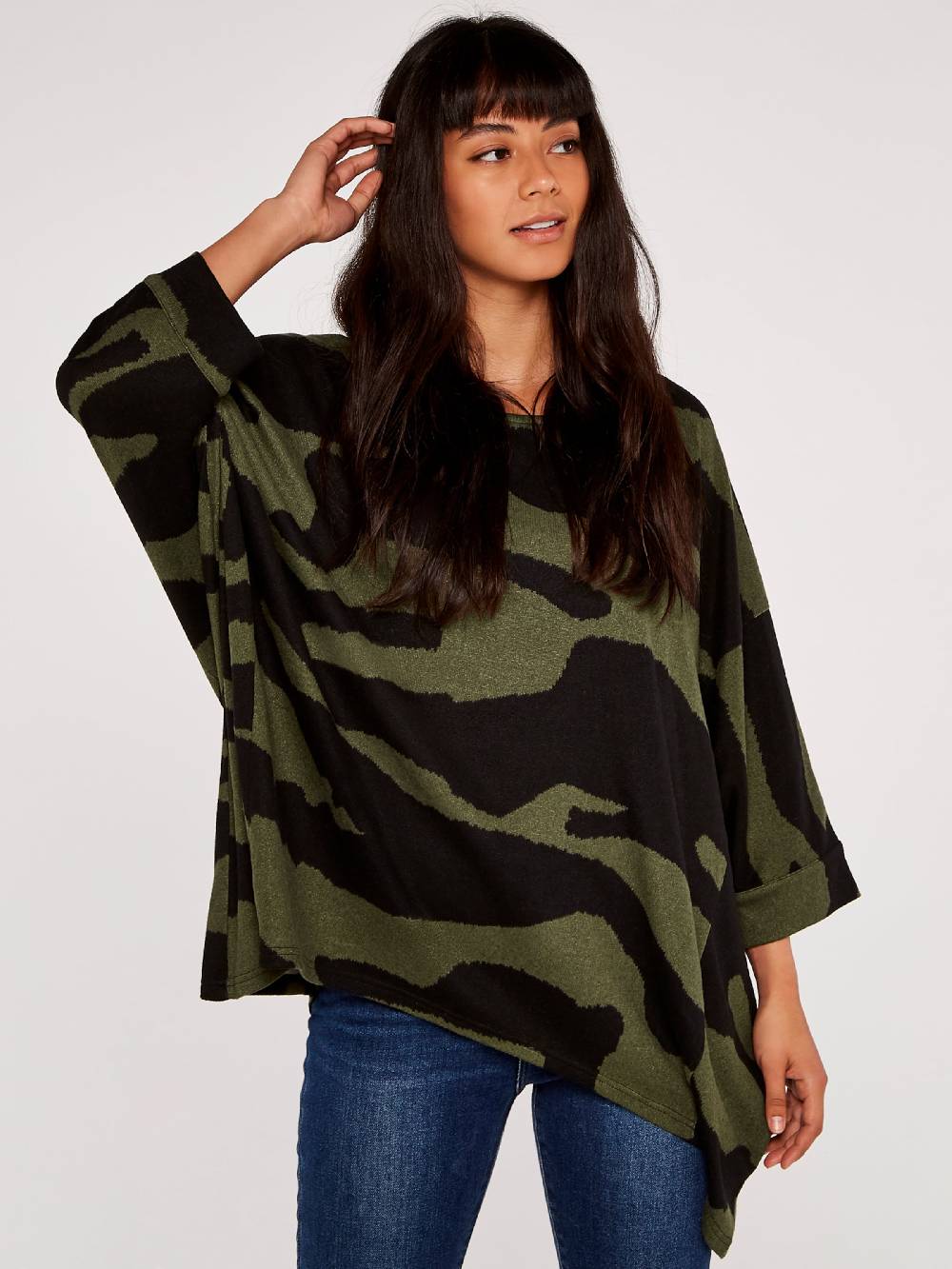 Apricot Oversized Sweater in Khaki Letzte 2 Tage