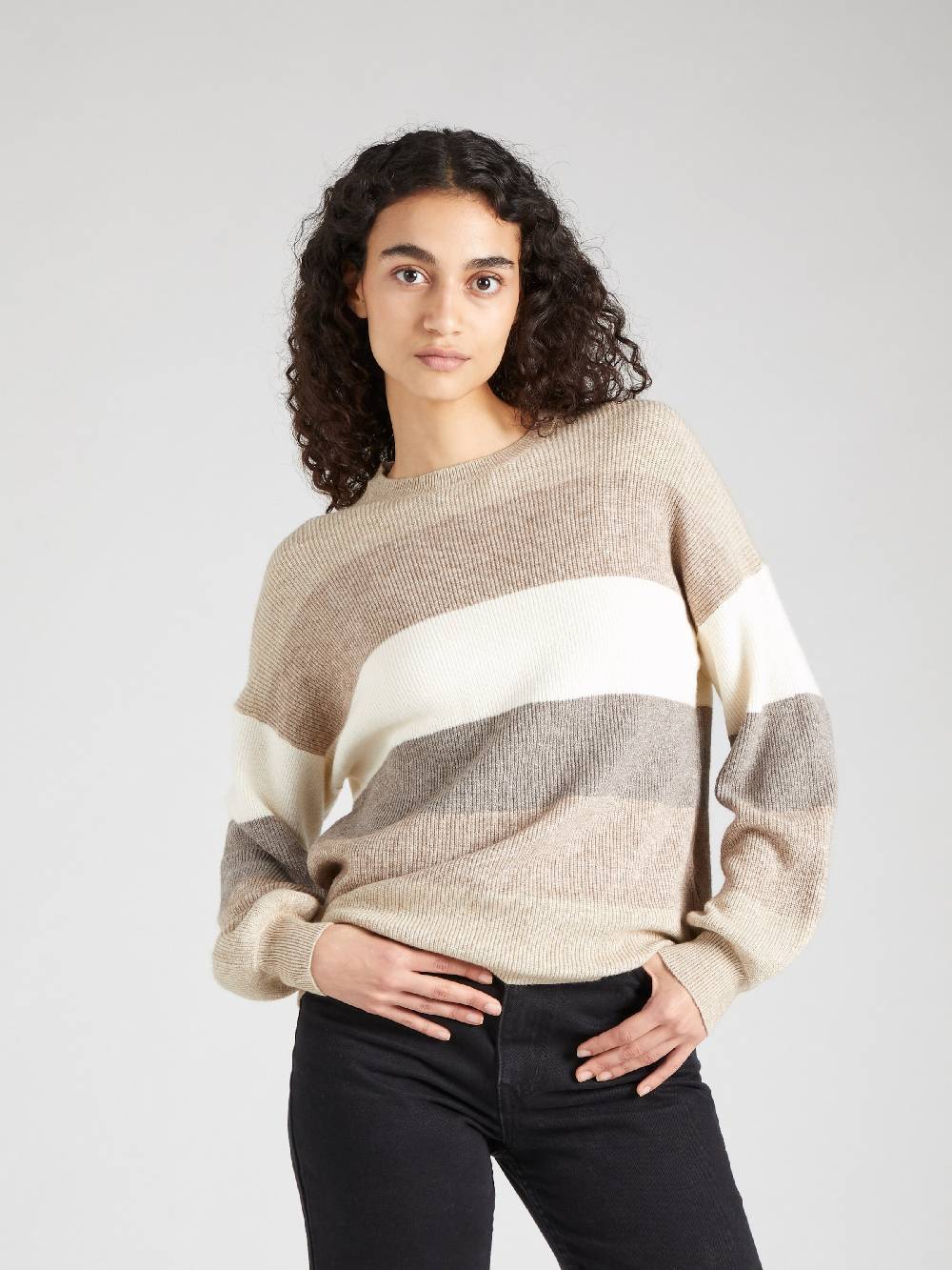 ONLY Sweater 'Atia' in Dark Beige, Mottled Beige Bis zu 60% Rabatt