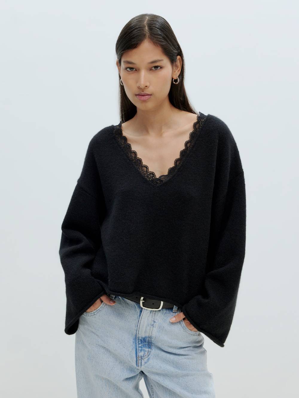 EDITED Sweater 'Amanda' in Black Bis zu 65% Rabatt