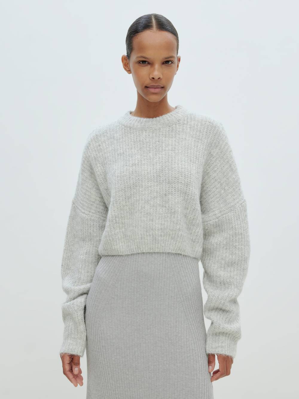 EDITED Sweater 'Yella' in Mottled Grey Nur für heute