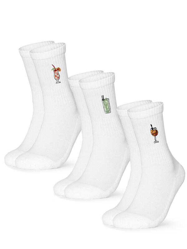 Occulto Socks 'Robin' in White Fabrikladen