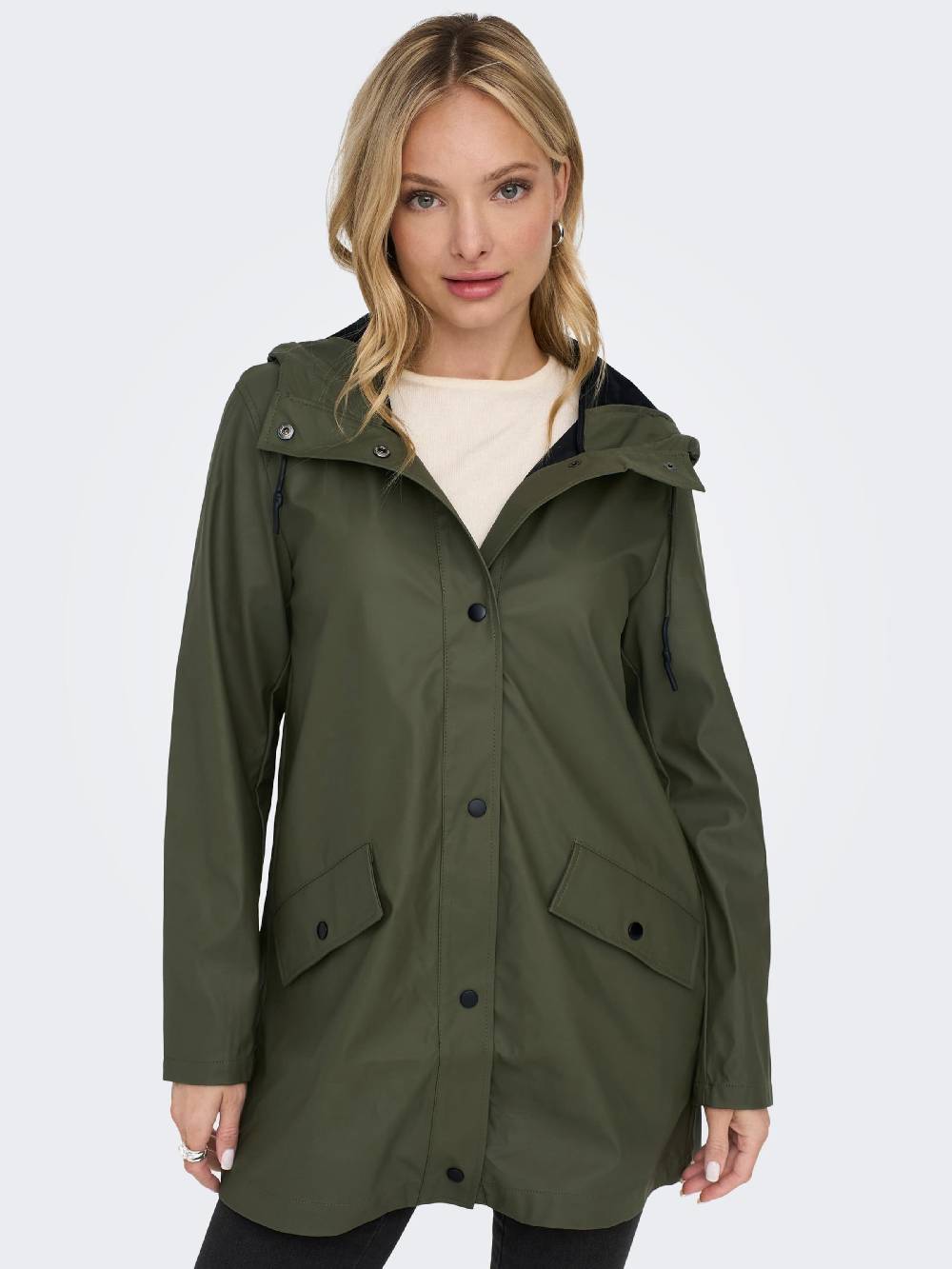 ONLY Between-Seasons Coat 'Elisa' in Dark Green Sonderangebot