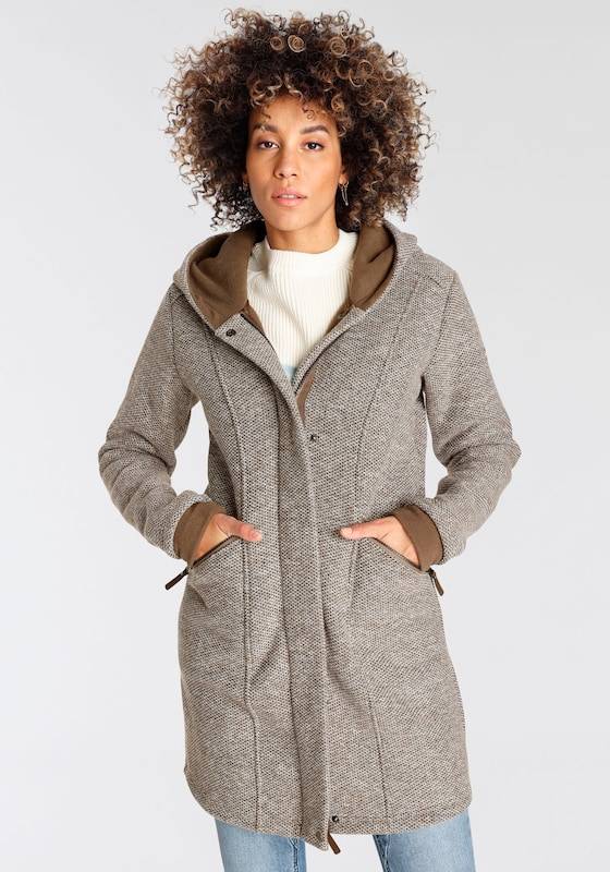 POLARINO Between-Seasons Coat in Brown Valentinstagsangebot