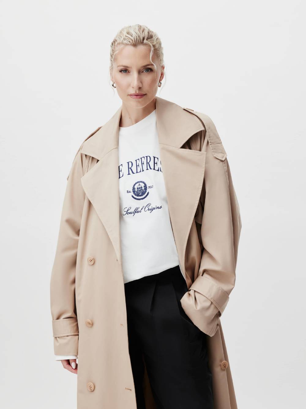 LeGer by Lena Gercke Between-Seasons Coat 'Alita' in Beige Jubiläumsangebot