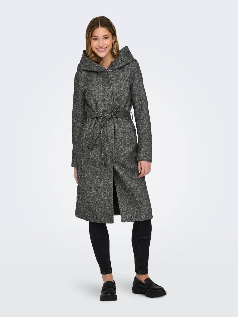 ONLY Between-Seasons Coat 'ONLSedona' in Mottled Grey Große Rabatte