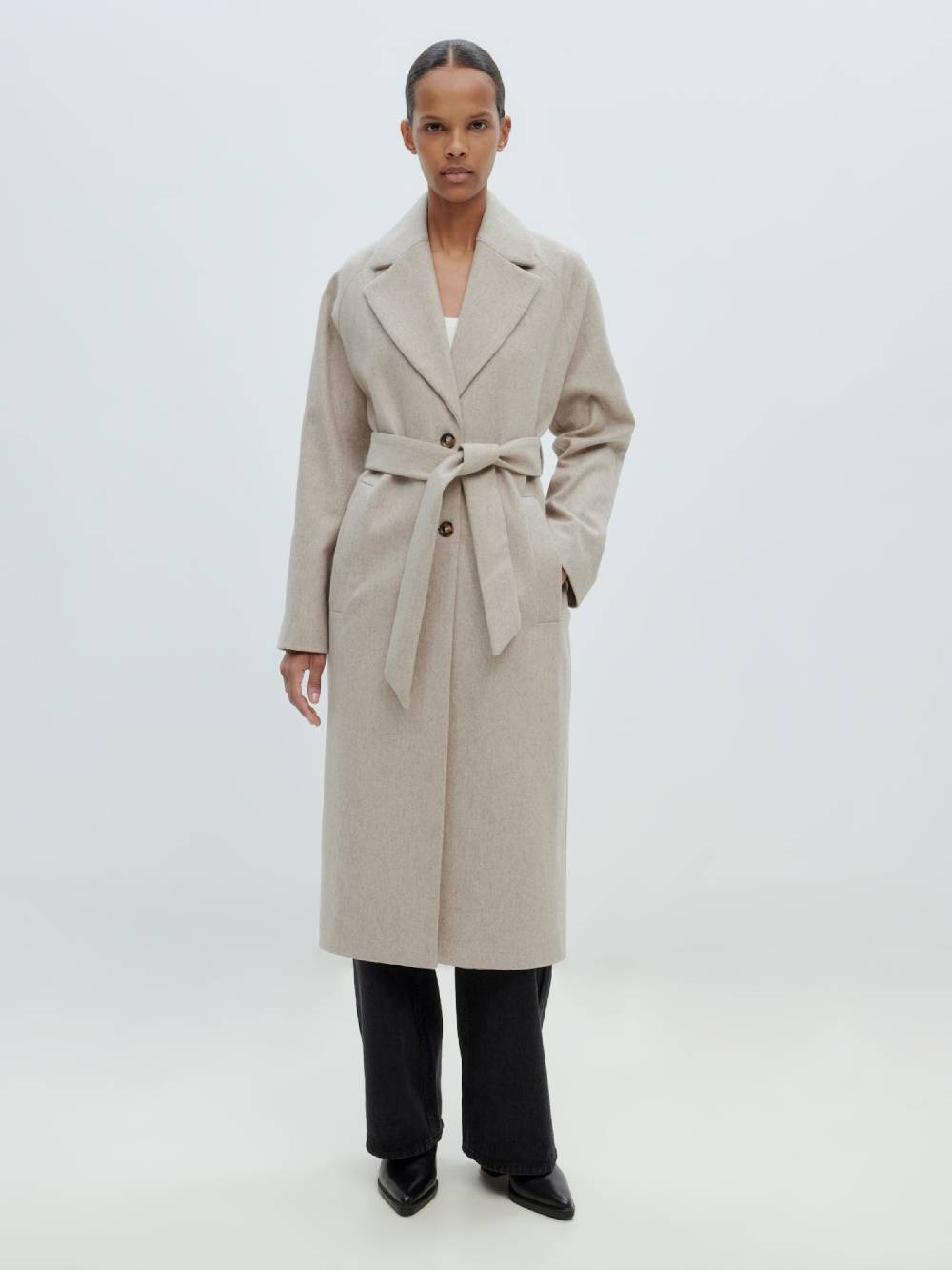 EDITED Between-Seasons Coat 'Cecilia' in Mottled Beige Bestseller