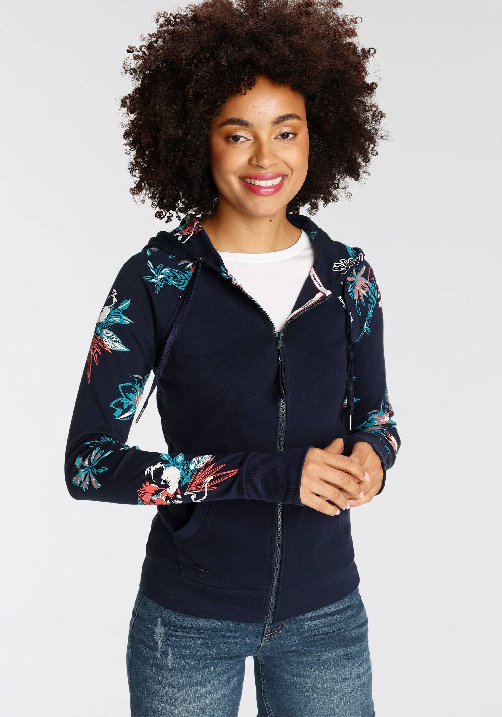 KangaROOS Zip-Up Hoodie in Blue, Marine Blue Letzte 3 Tage