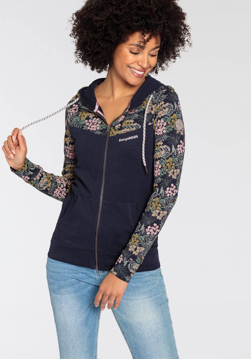 KangaROOS Zip-Up Hoodie in Marine Blue Super Rabatt