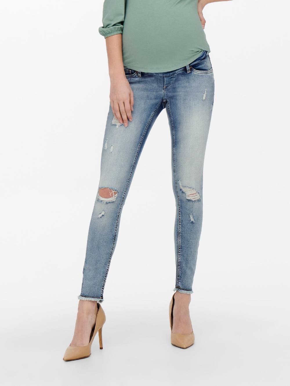 Only Maternity Skinny Jeans 'Onlblush' in Blue Denim Meist gekauft
