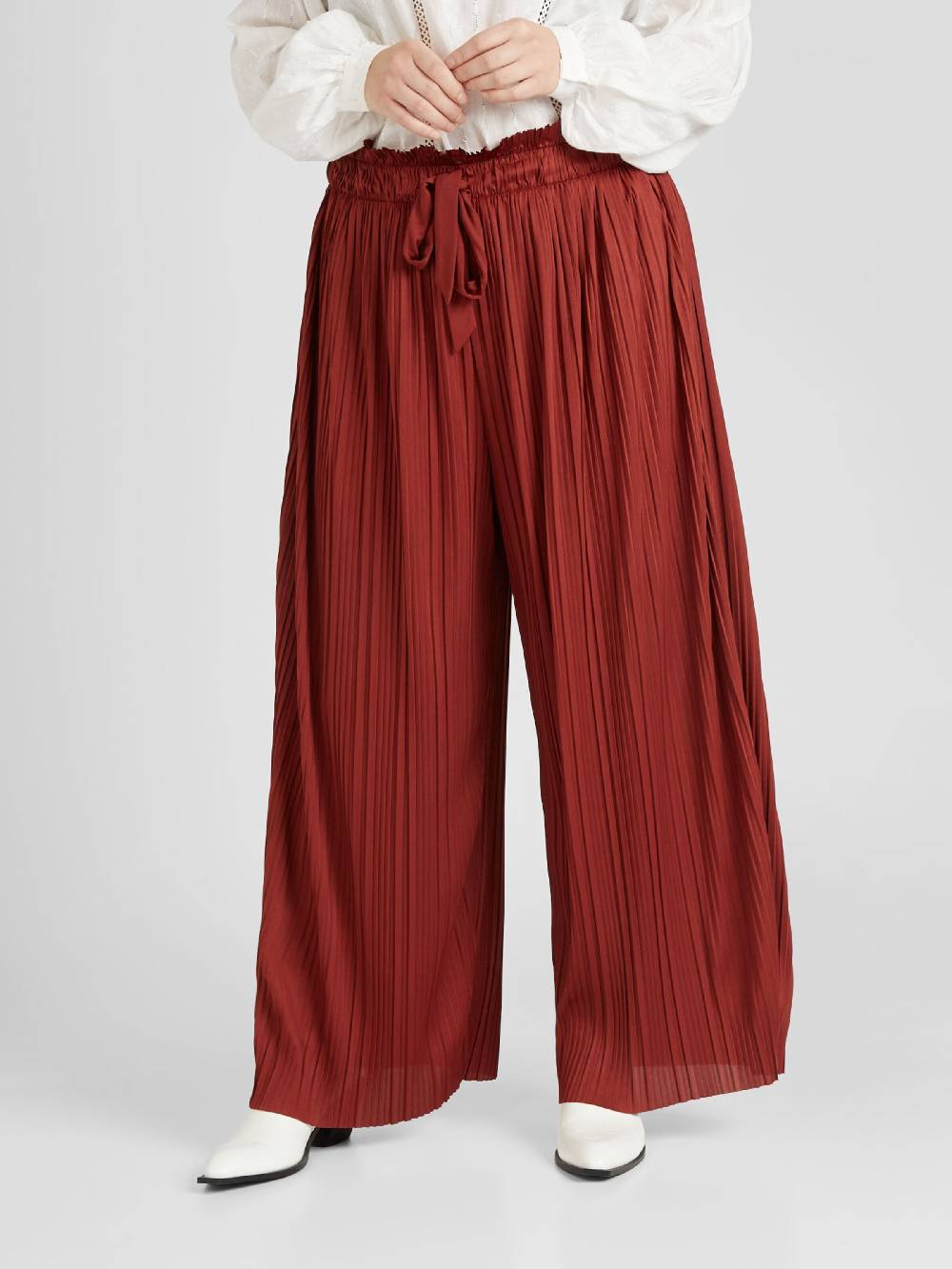 ABOUT YOU Curvy Wide leg Pants 'Elena' in Brown Räumungsverkauf