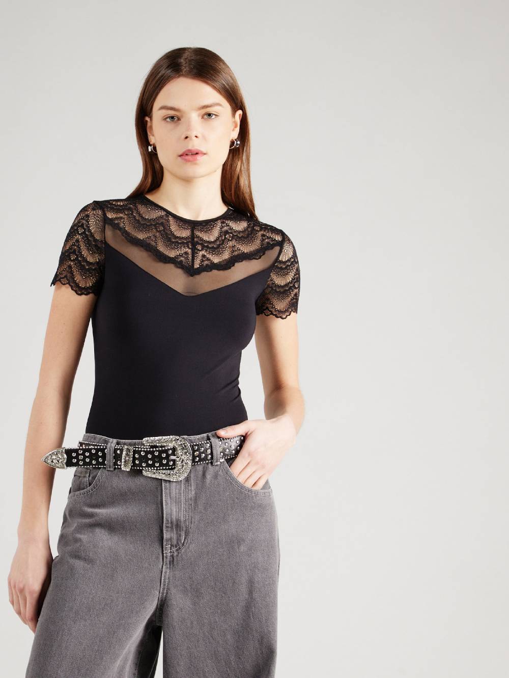 ABOUT YOU Shirt Bodysuit in Black Outlet