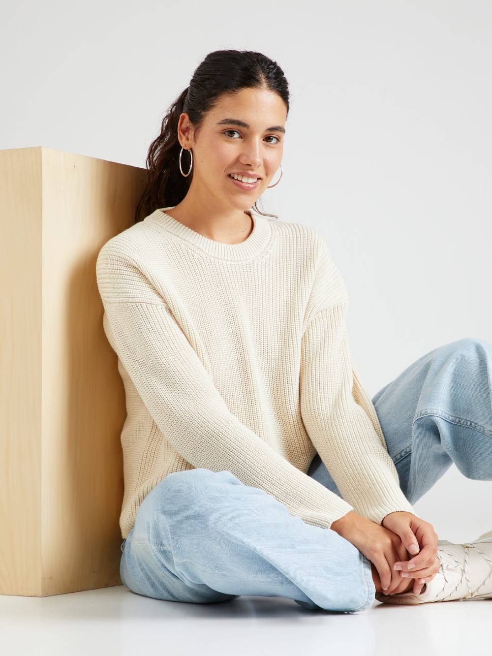 ARMEDANGELS Sweater 'NURIAA' in Wool White Günstiger Verkauf