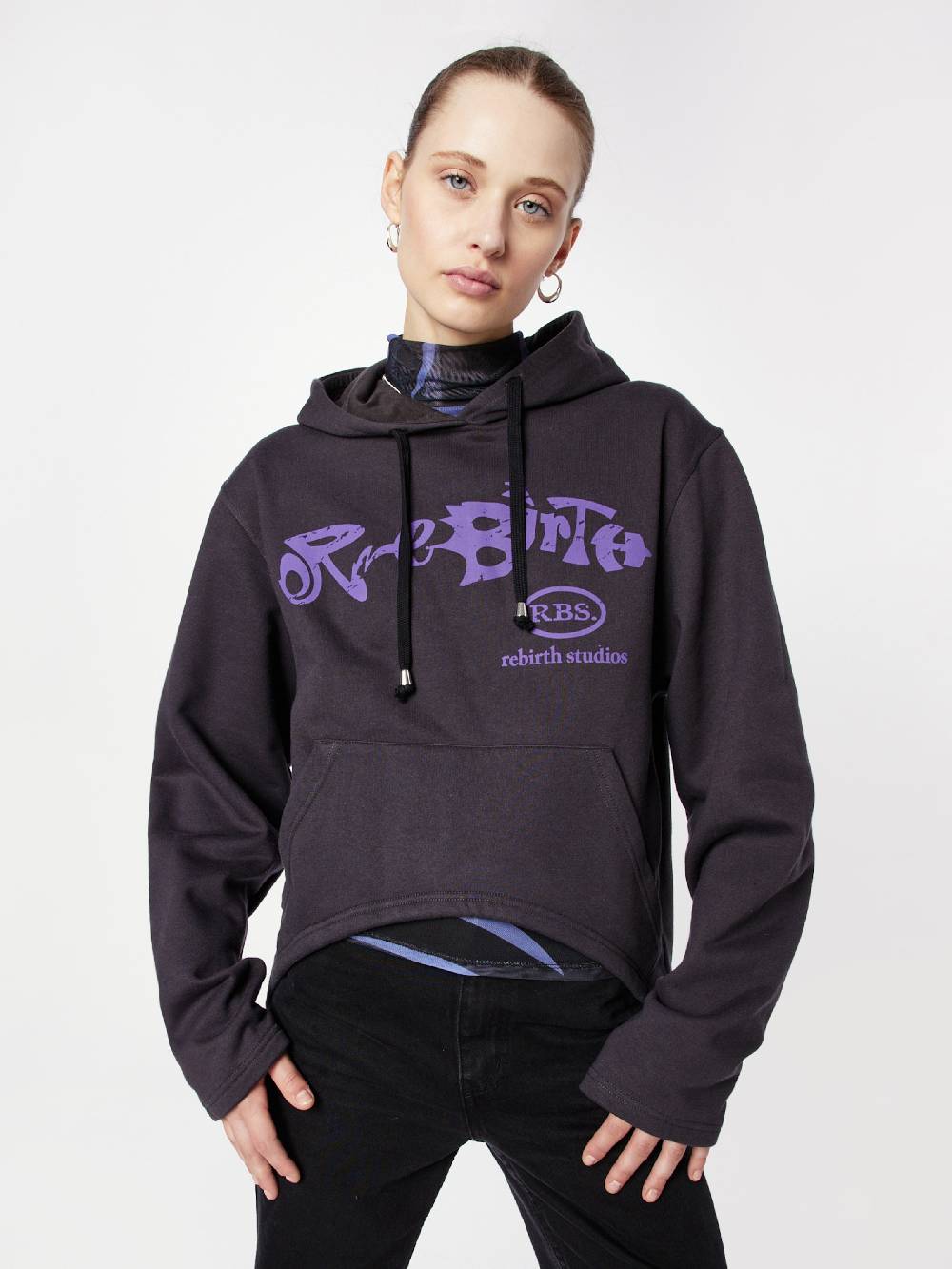 Rebirth Studios Sweatshirt 'Hella' in Graphite Online Outlet