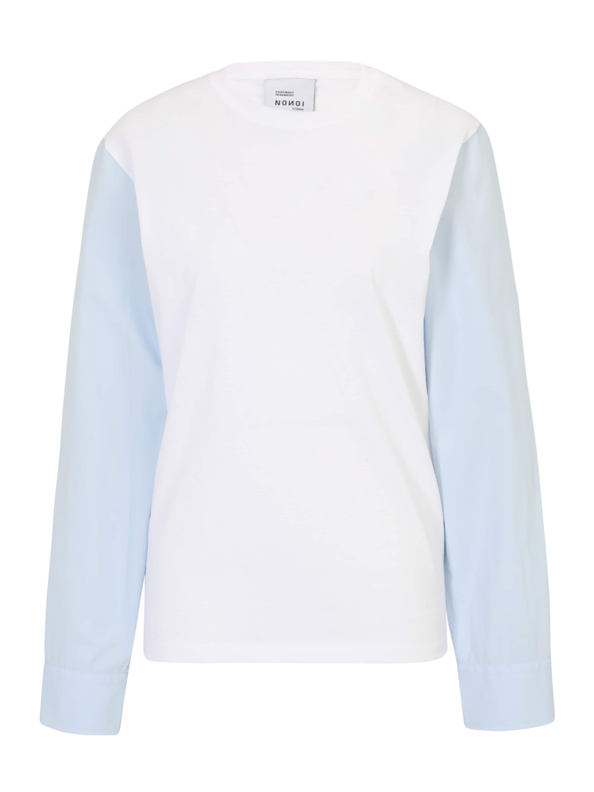 NONOI Studio Blouse 'Nonoi' in Sky Blue, White Super Sparpreis