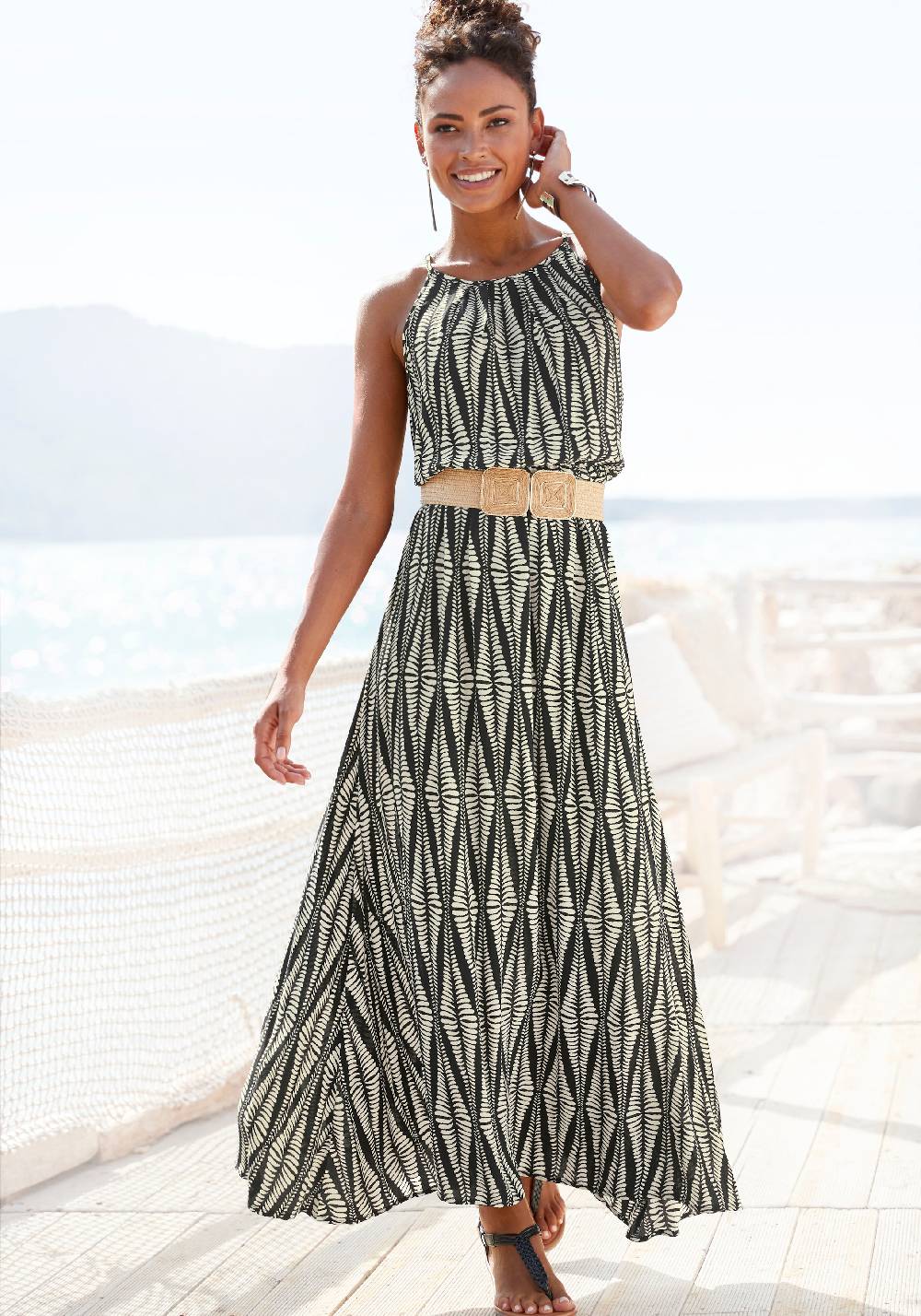 LASCANA Summer Dress in Sand Discount Store für neue Produkte