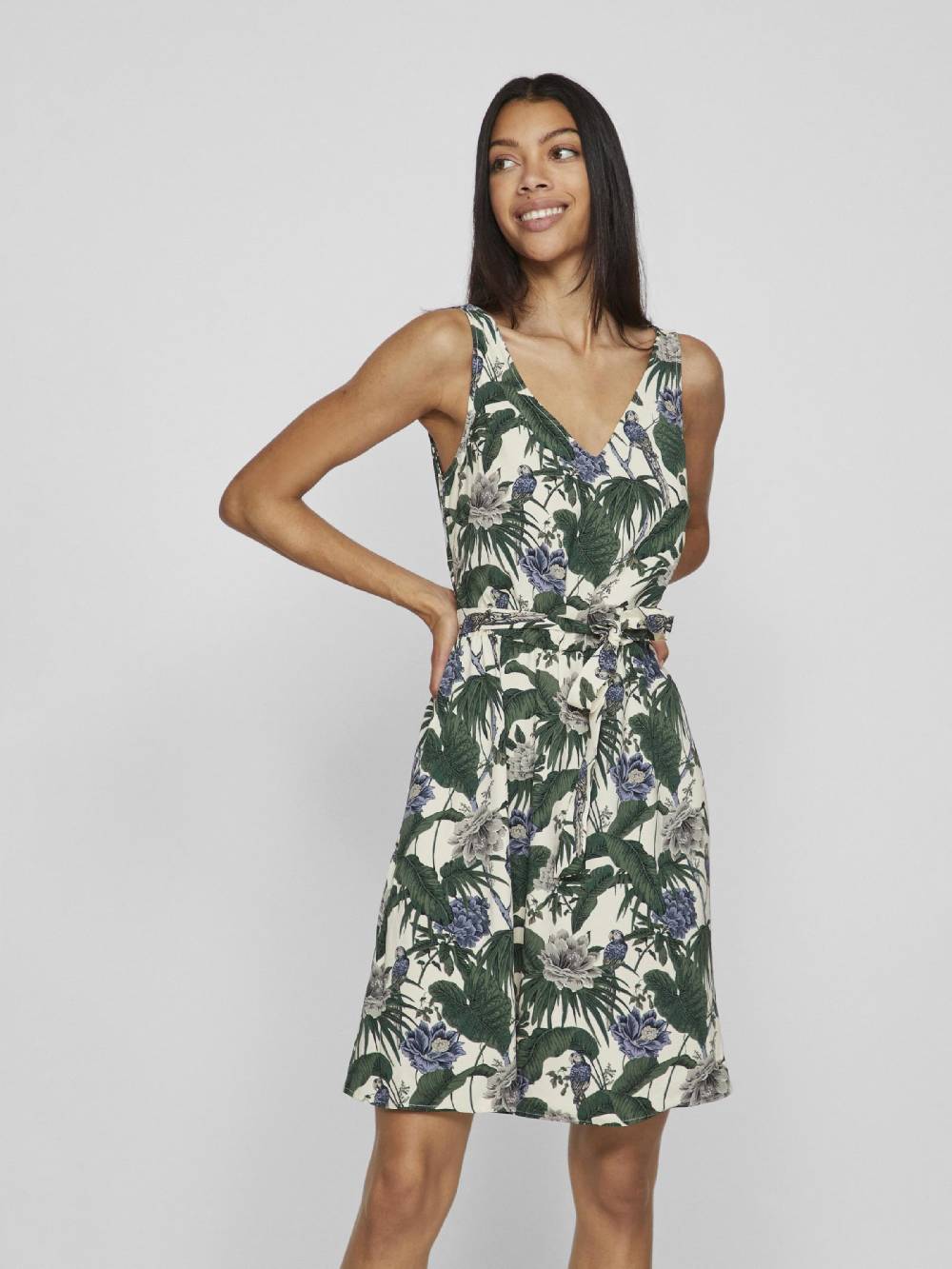VILA Summer Dress 'VIKristina Laia' in Wool White Super Rabatt