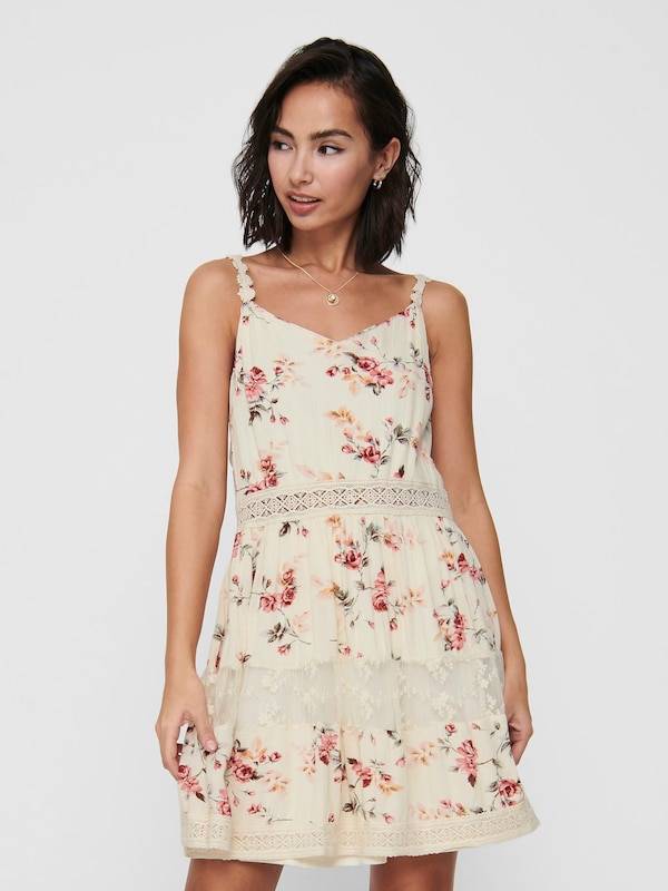 ONLY Summer Dress 'ONLKarmen Anne Life' in White Riesige Rabatte