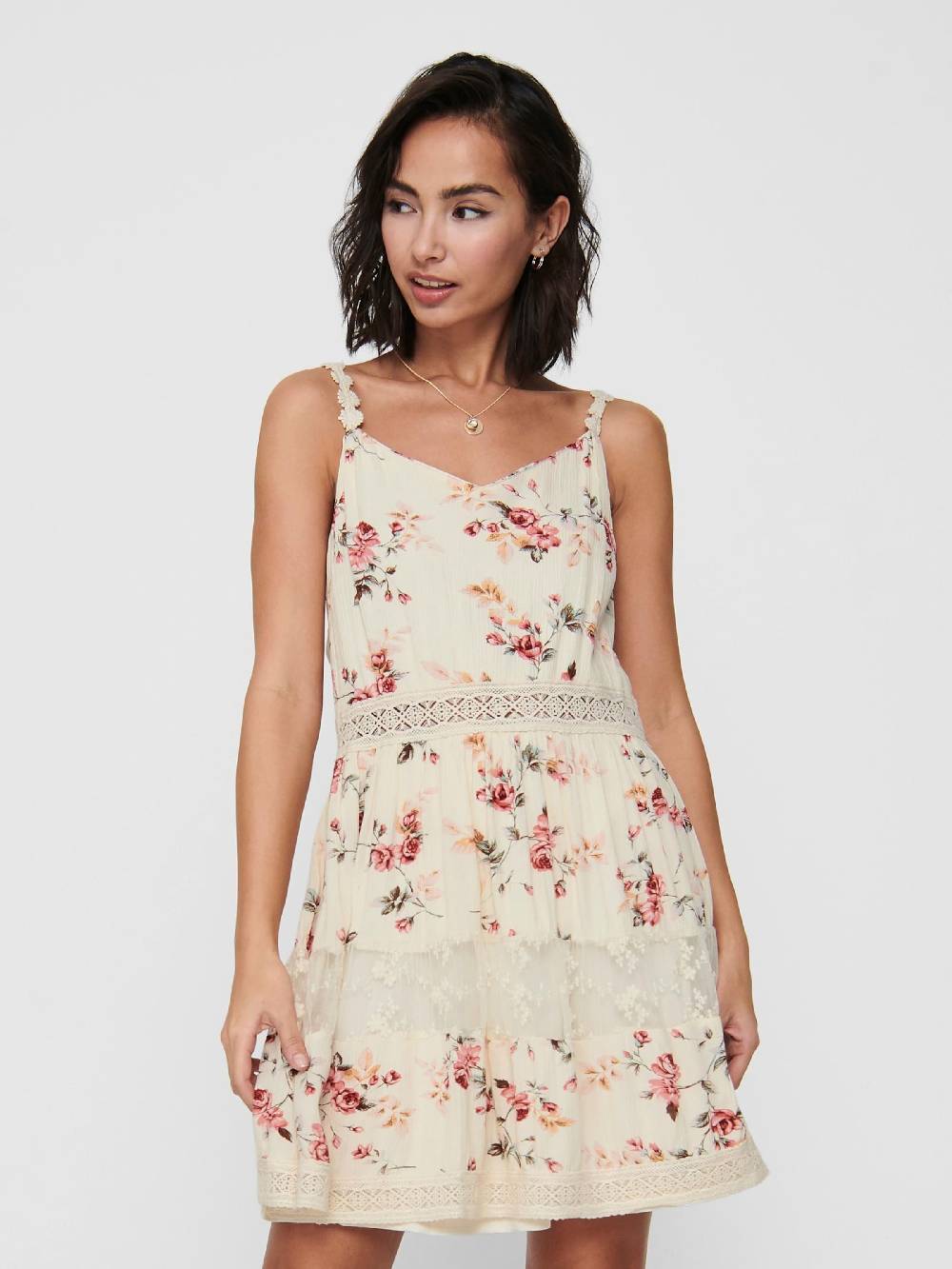 ONLY Summer Dress 'ONLKarmen Anne Life' in White Riesige Rabatte
