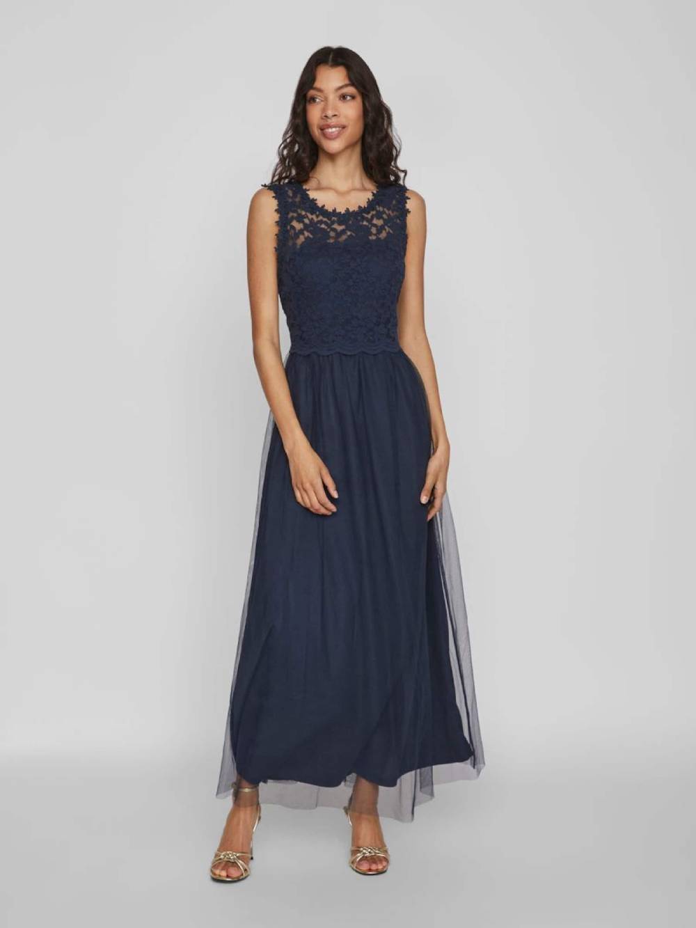 VILA Evening Dress 'VILynnea' in Blue Schlussverkauf