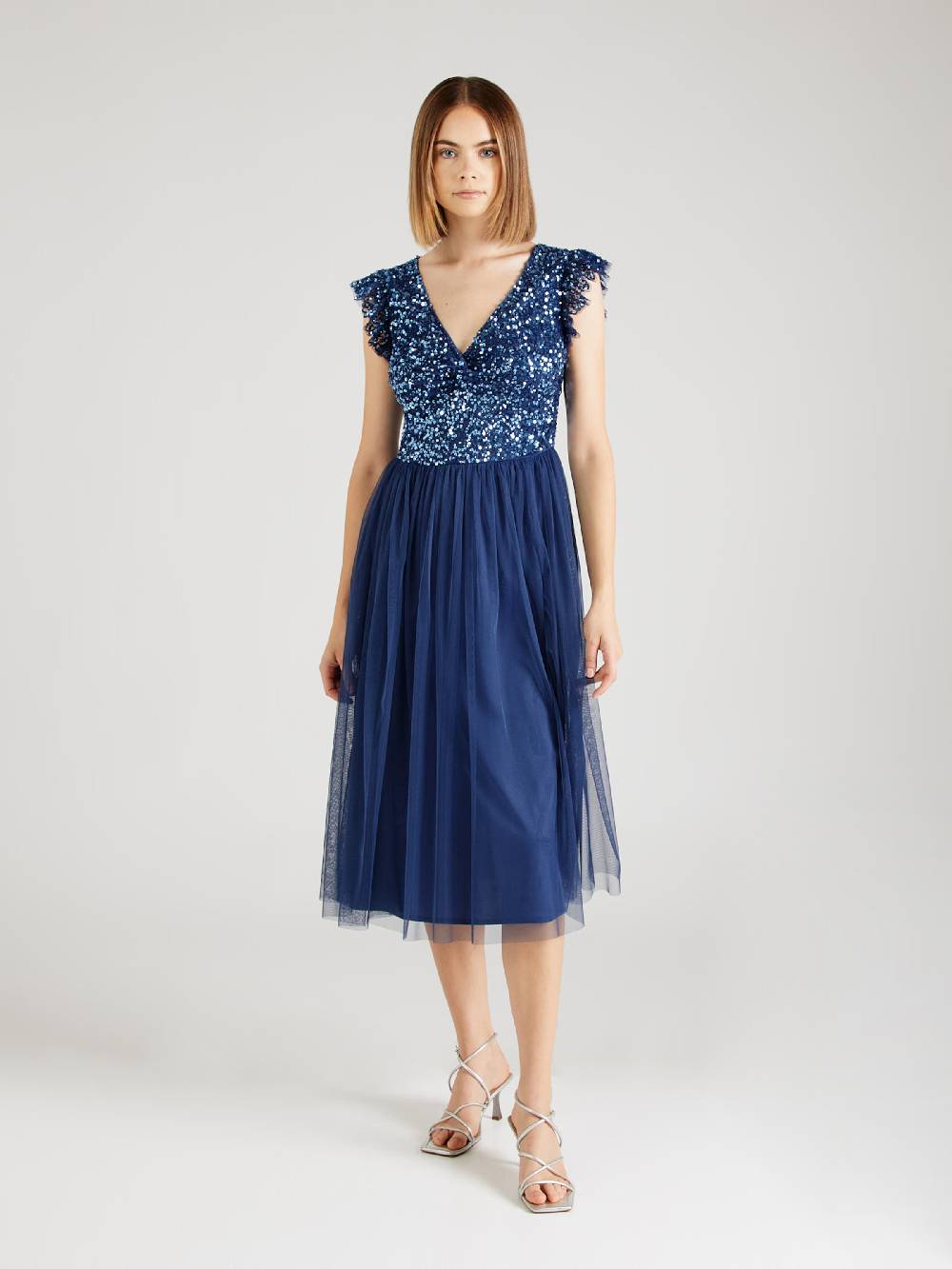 Maya Deluxe Cocktail Dress in Navy Heißer Verkauf