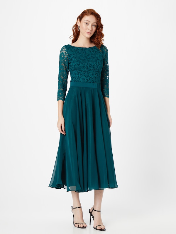 SWING Evening Dress in Dark Green Tiefpreis