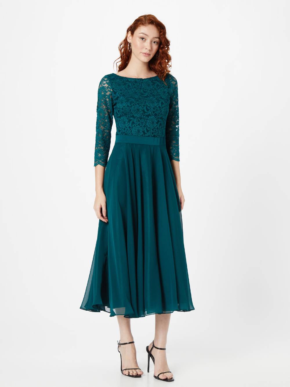 SWING Evening Dress in Dark Green Tiefpreis