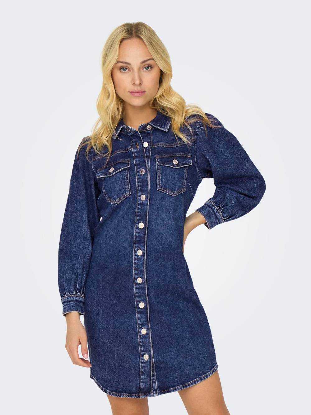 ONLY Shirt Dress 'ALLIE' in Blue Denim Zeitlich begrenztes Angebot