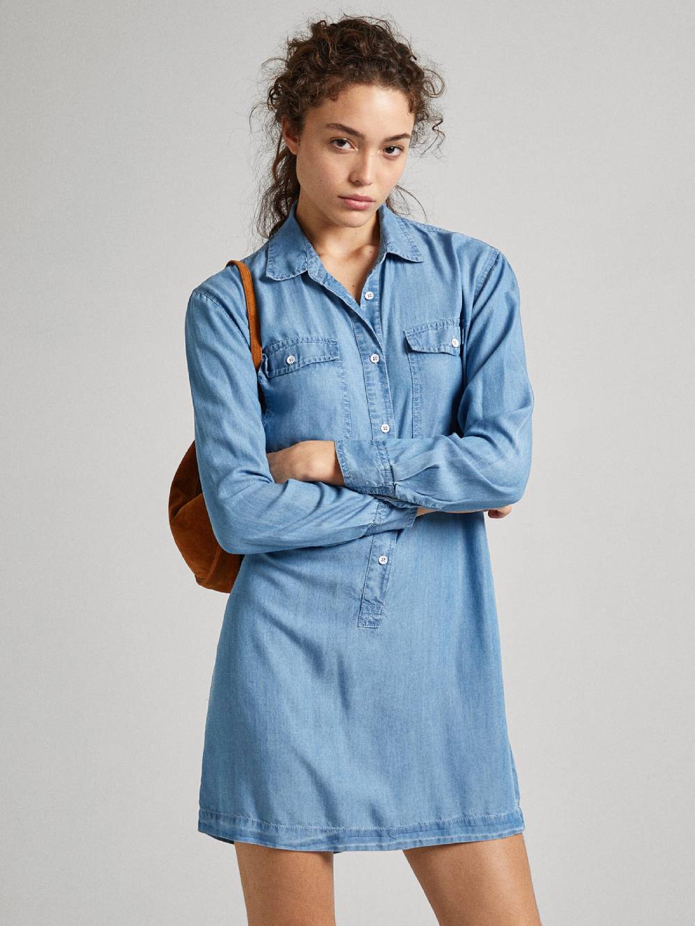Pepe Jeans Shirt Dress 'ERINE' in Blue Denim Blitzangebot