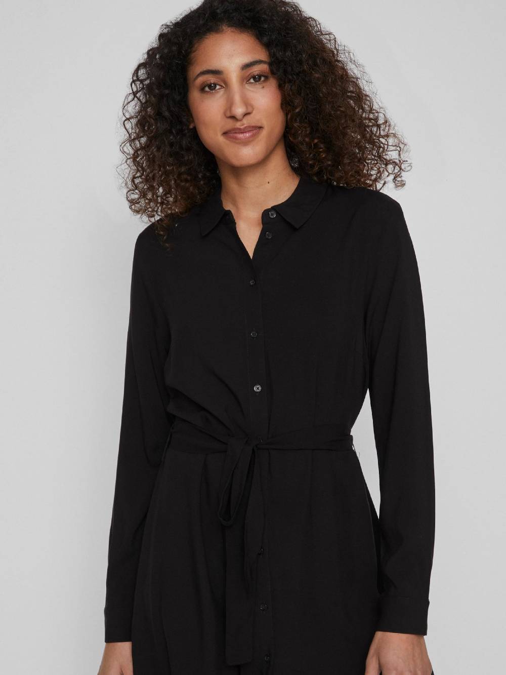VILA Shirt Dress 'Paya' in Black Große Rabatte