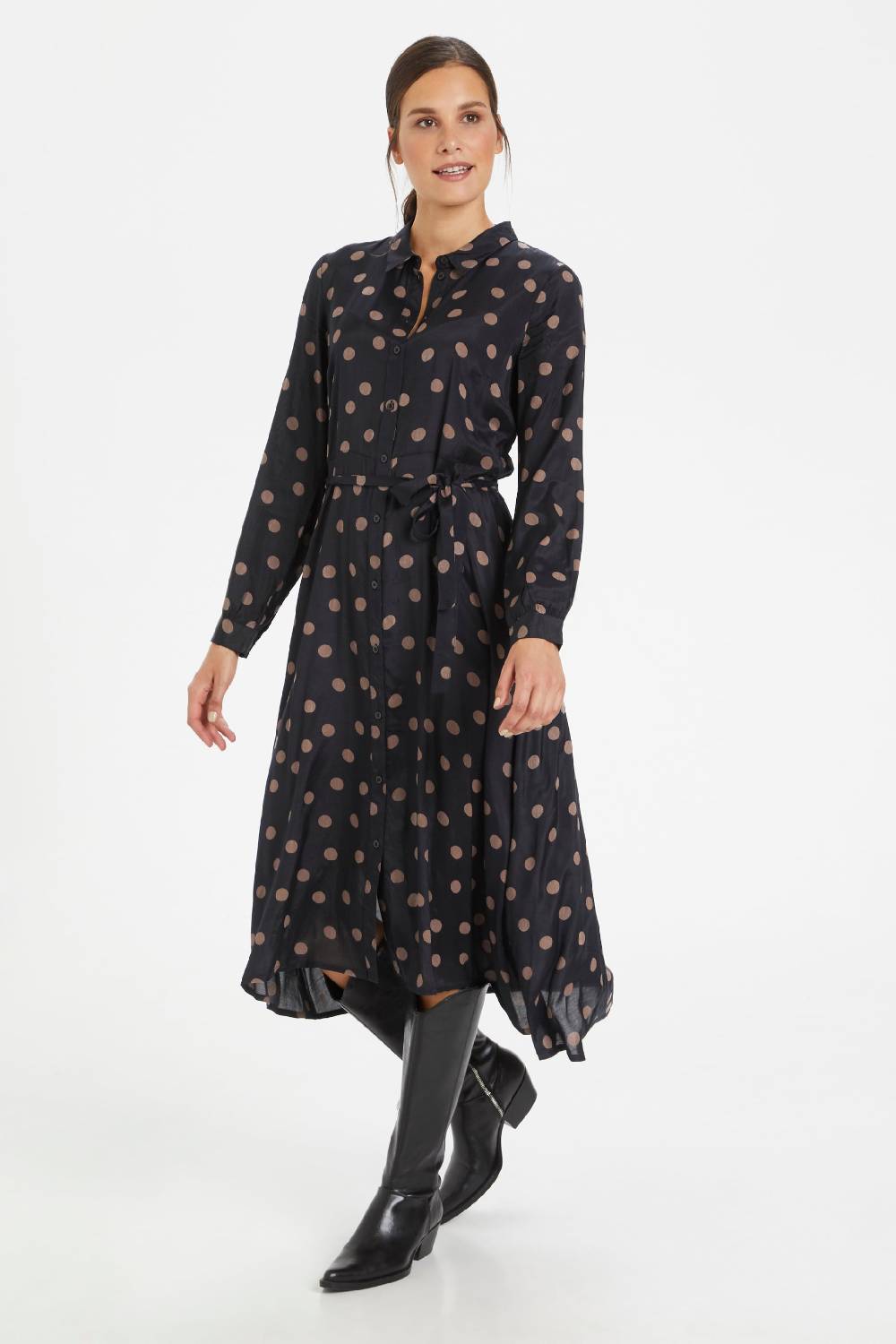 Kaffe Shirt Dress 'Oline' in Black Sonderangebote
