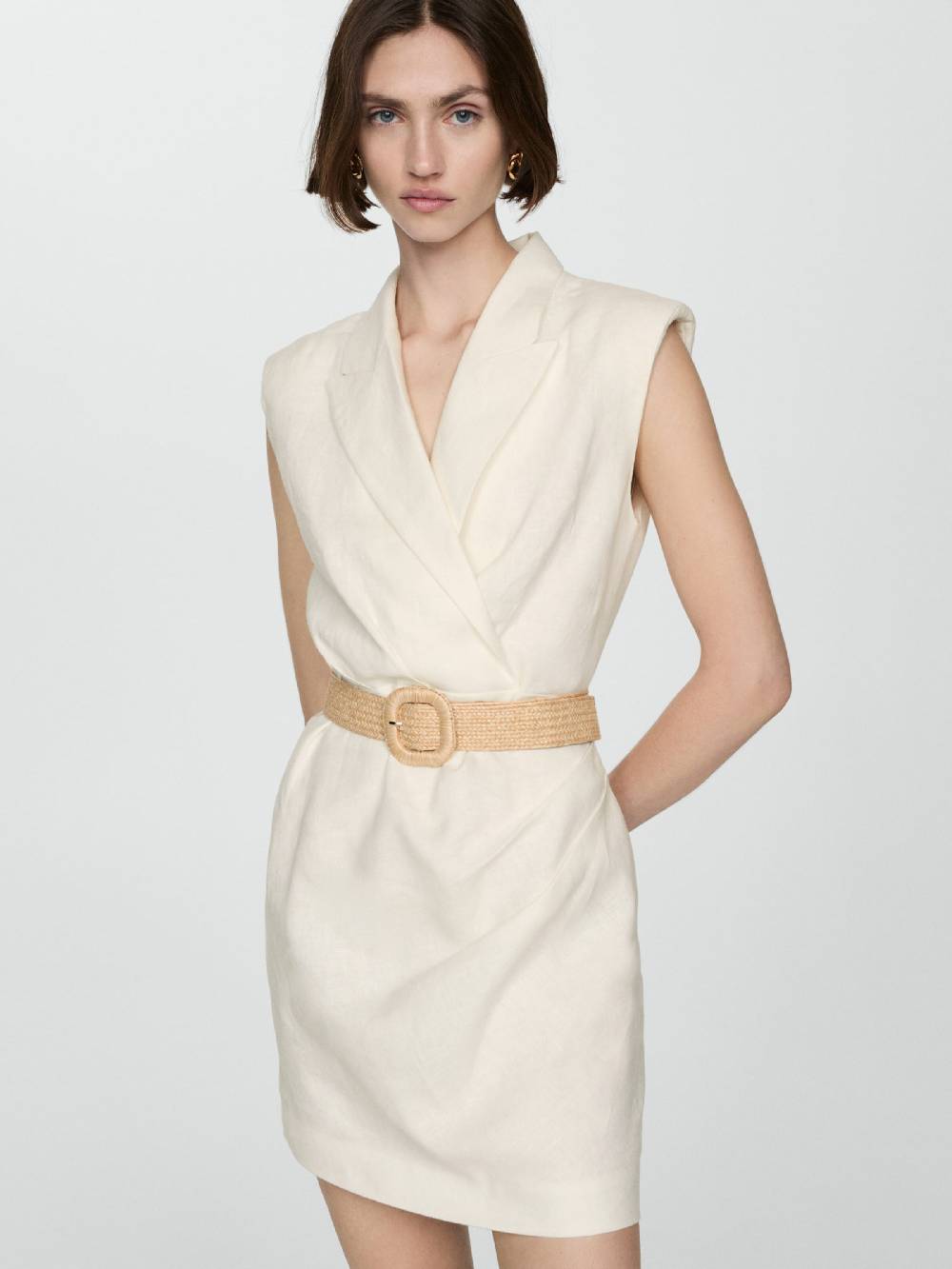MANGO Sheath Dress 'GIORGI' in Wool White Kostenloser Versand international