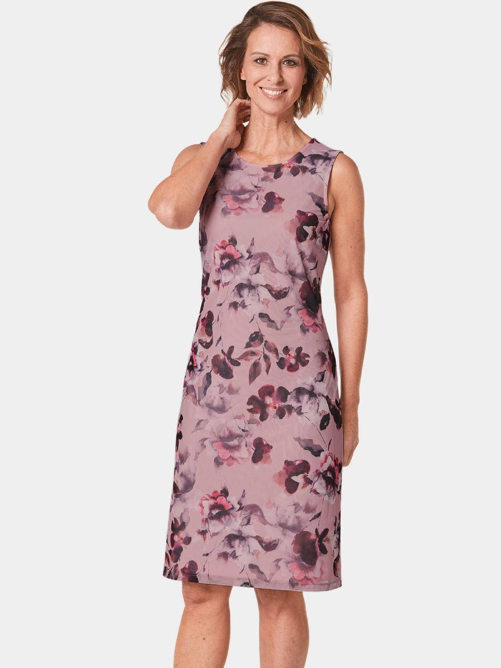 Goldner Sheath Dress in Rose, Dusky Pink Outlet