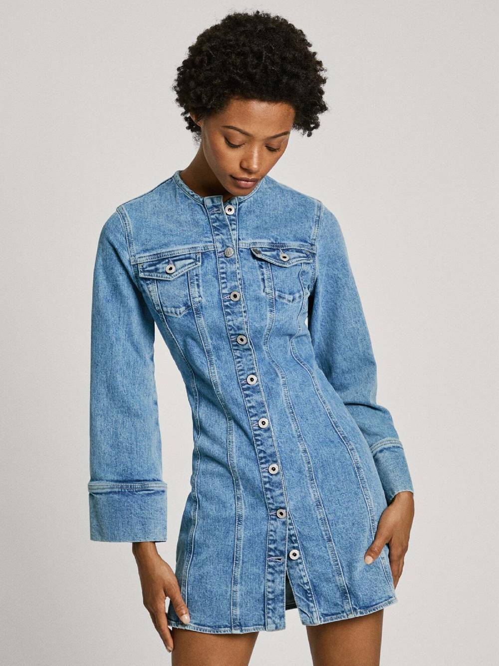 Pepe Jeans Dress ' ELLA ' in Blue Denim Kostenloser Versand