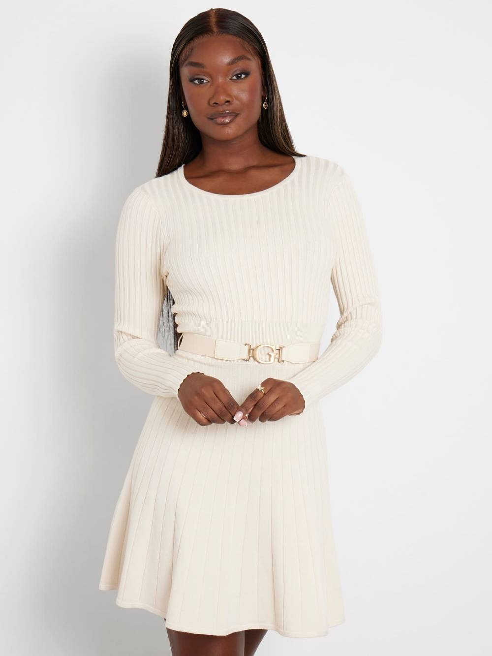 GUESS Knitted dress in Cream Bestseller