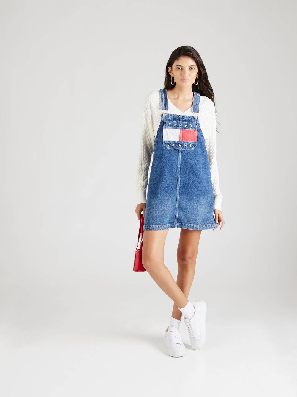 Tommy Jeans Overall Skirt 'PINAFORE' in Blue Denim Begrenzt auf 3 Tage